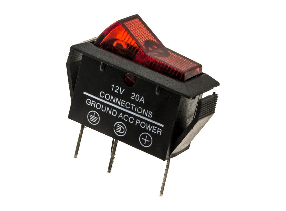 BBA E434RZ kantelschakelaar, 25 A - red