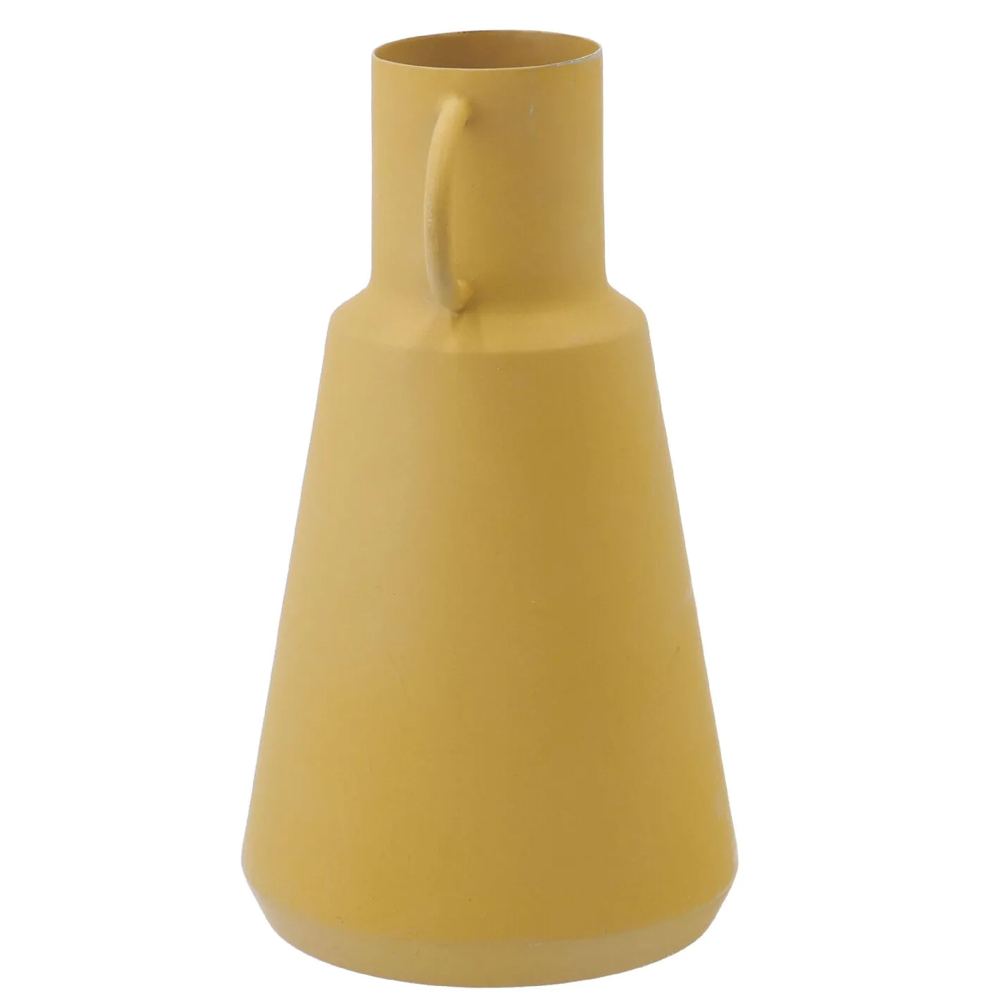 Vase Metall, hoch/gelb, 19.5 cm