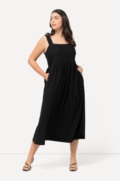 Kleid, Leinenmix, A-Linie, Taschen, ärmellos