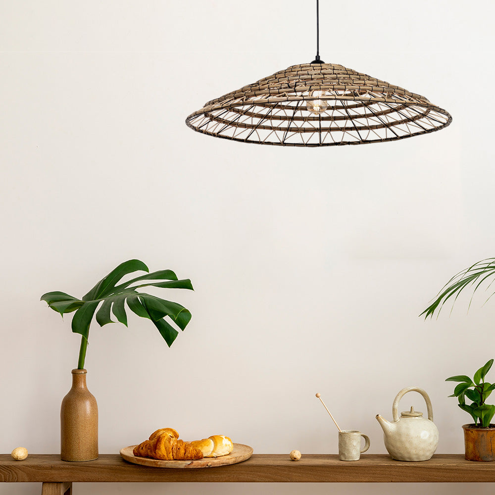 Abat-jour pour suspension - tsylia - jute tressé - cezare - ø80cm