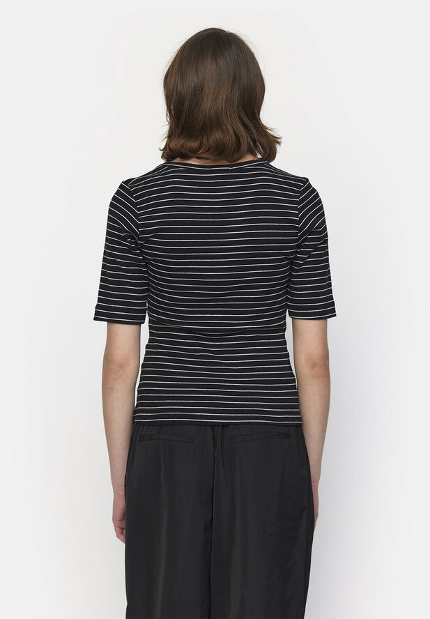 esmé studios ESBlossom Stripe 2/4 T-shirt GOTS Black