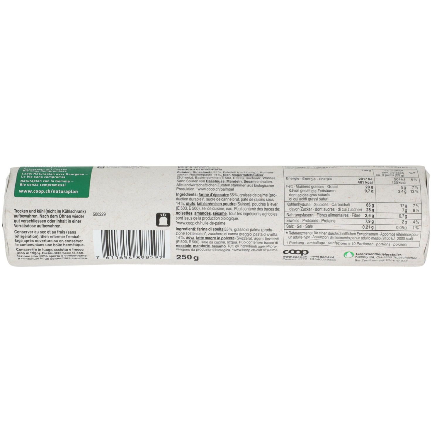 Naturaplan Bio Guezli Dinkel & Rosinen
