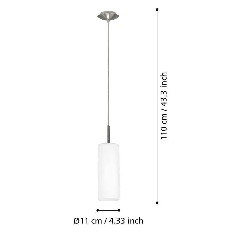 EGLO Troy 3 Hanglamp - E27 - 11 cm - Nikkelmat
