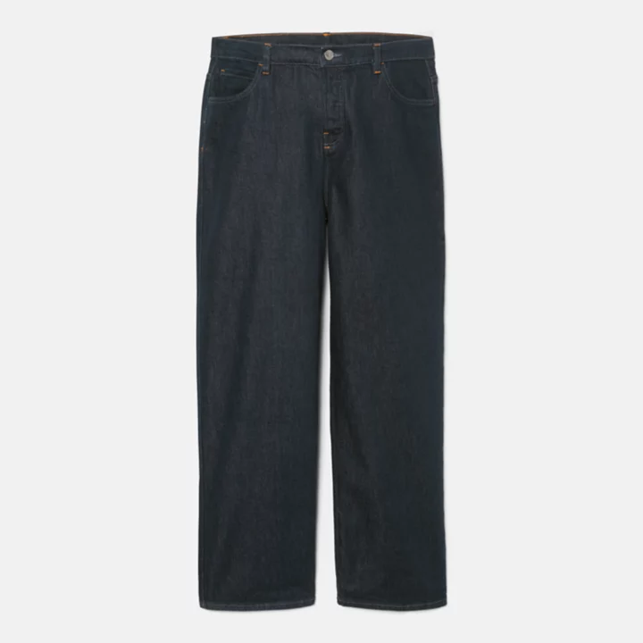 Pantalon décontracté en denim avec technologie Refibra pour homme en bleu marine