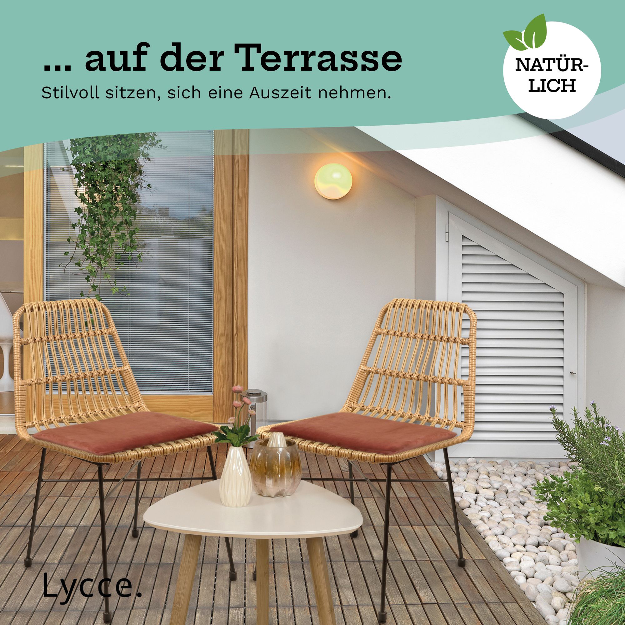 Lycce Gartenstuhl LEON Loungemöbel Balkon Terrasse aus Polyrattan