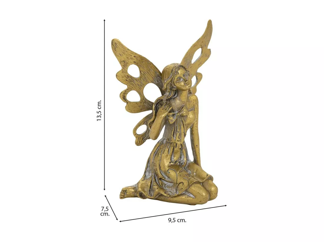 Figure décorative en résine doré 9.5x7.5x13.5h