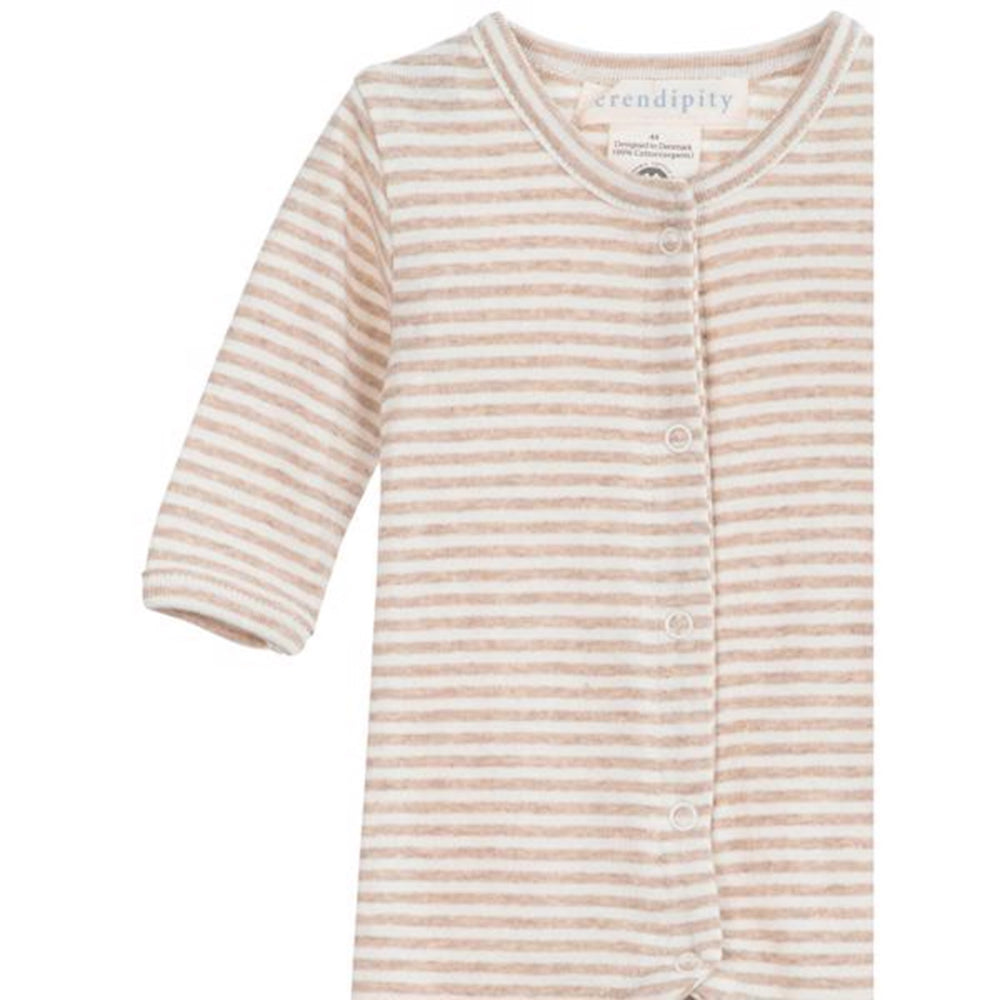 Newborn Oat/Offwhite Stripe Heldragt - Serendipity