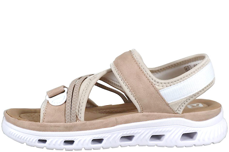 RIEKER SANDAL I STØVET ROSA TEKSTIL