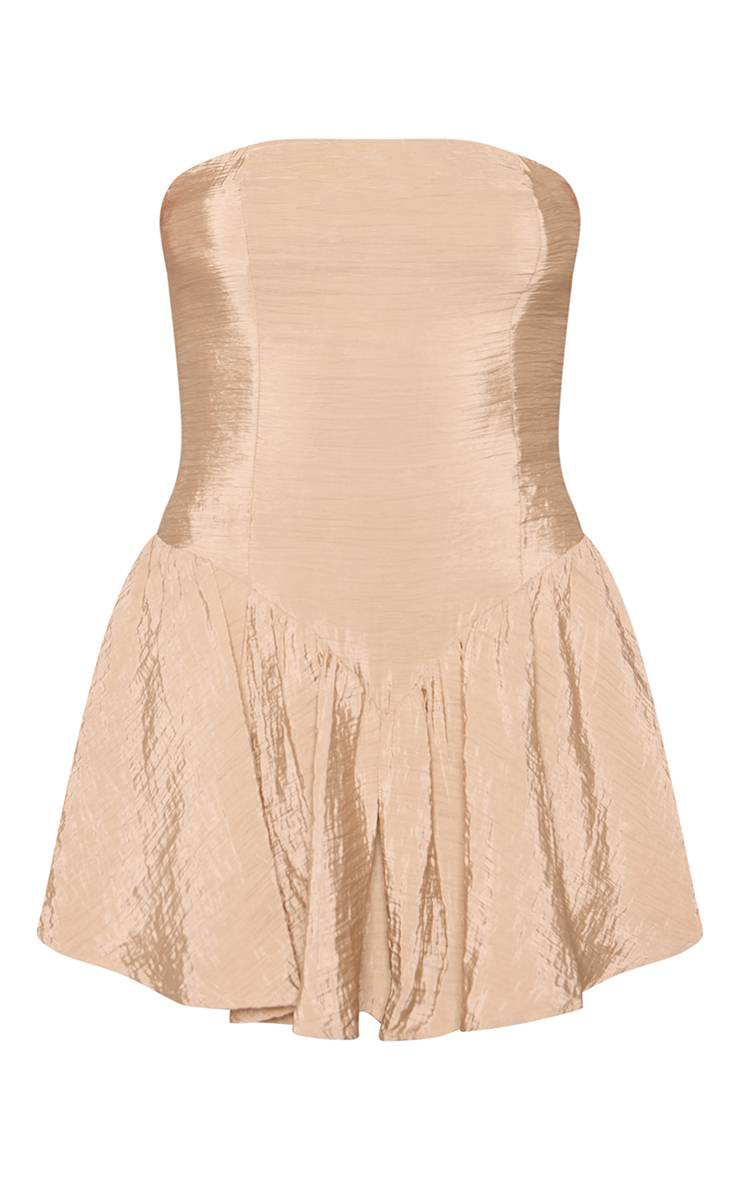 Gris Pierre Combi-short Jupe-culotte Bandeau Texturée Tissée