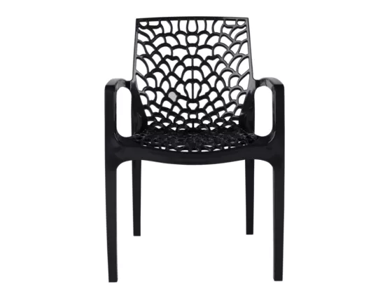 Fauteuil de jardin empilable - Polypropylène - Gris anthracite - DIADEME de MYLIA