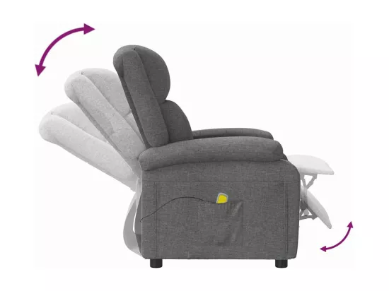 Fauteuil de massage Gris foncé Tissu