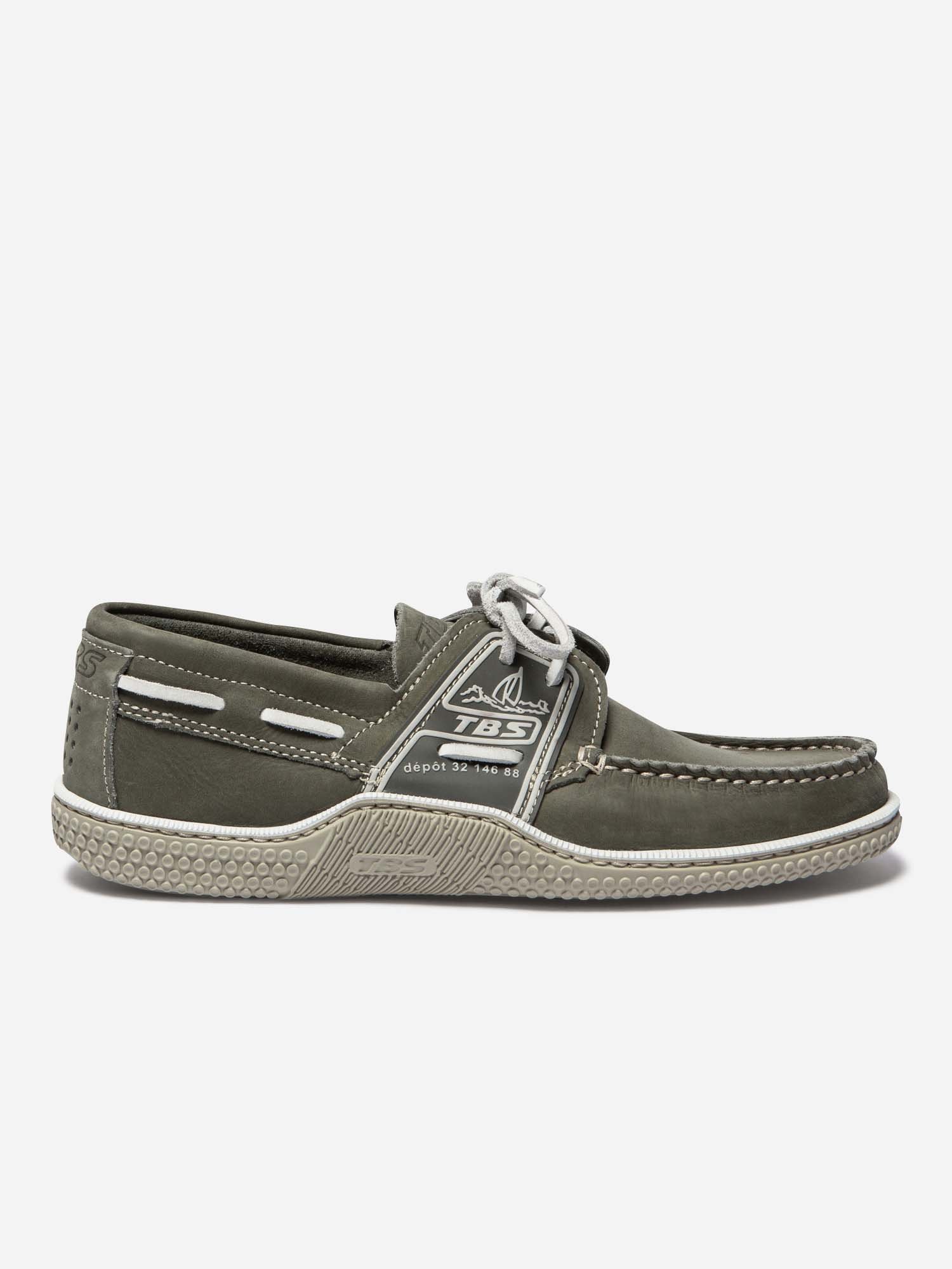 Chaussures Bateau Homme Cuir Kaki