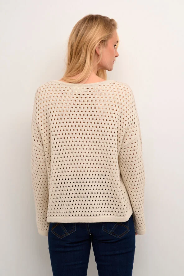 Cream CRWilow Knit Pullover Ancient scroll