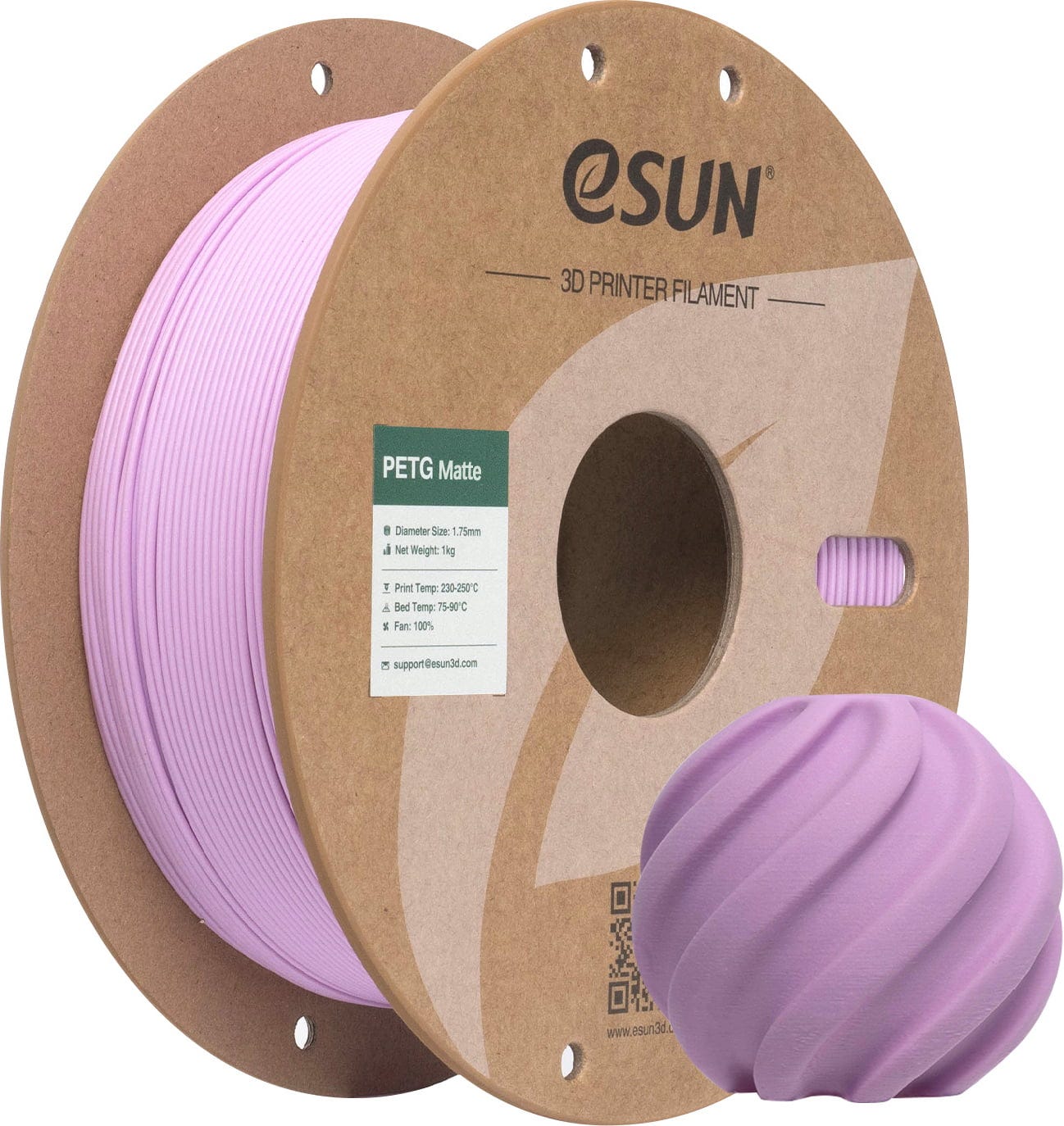 eSUN  PETG-Matte Lilac, 1,75 mm / 1000 g    Mattes PETG Filament in Lilac