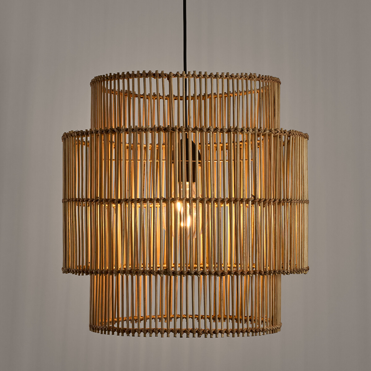 LA REDOUTE INTERIEURS<br>Candeeiro suspenso em bambu, Ø46 cm, Haya