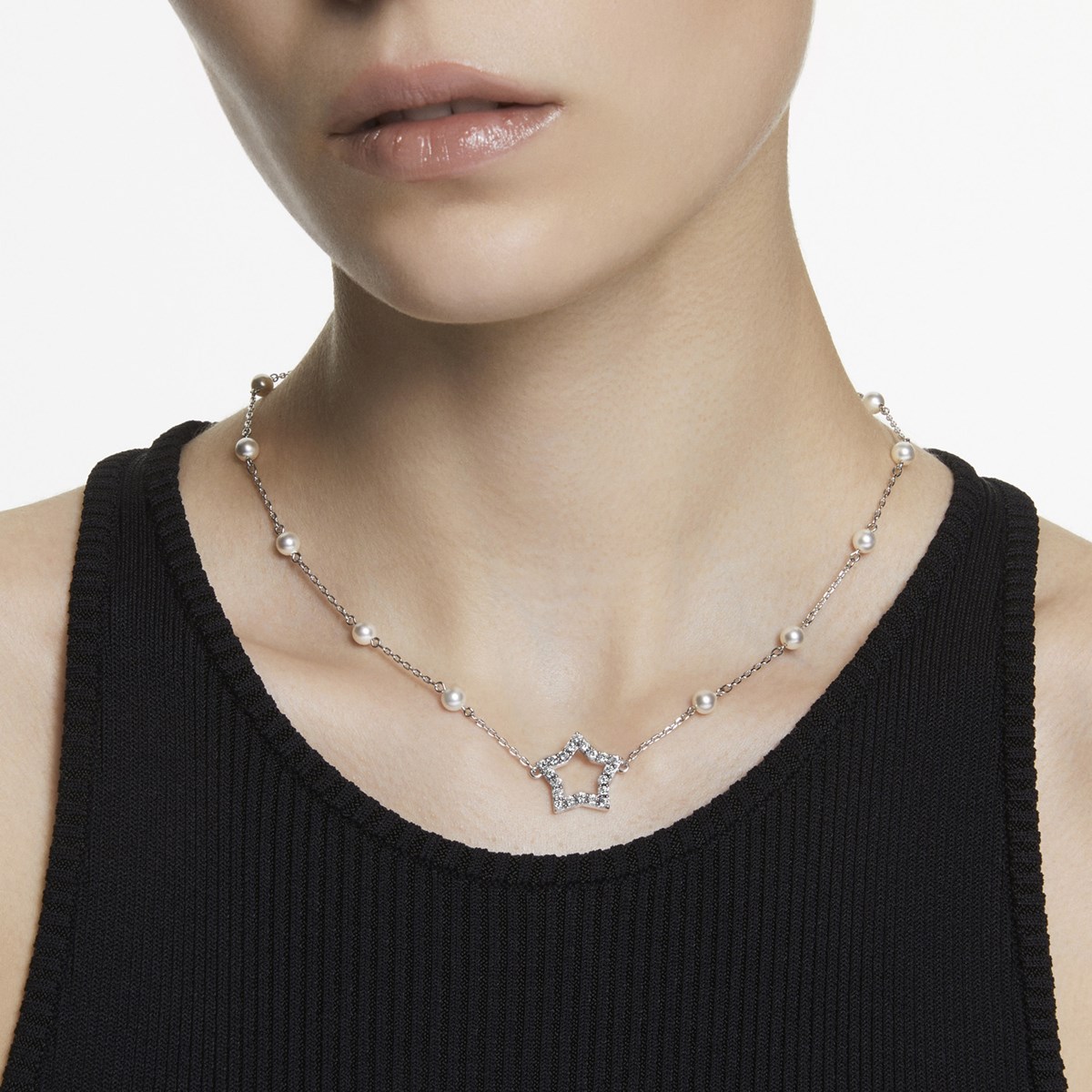 Collier Swarovski Stella Crystal pearls blanc