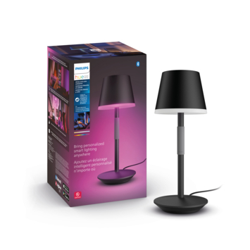 Philips Hue Go tafellamp zwart- Wit en gekleurd licht
