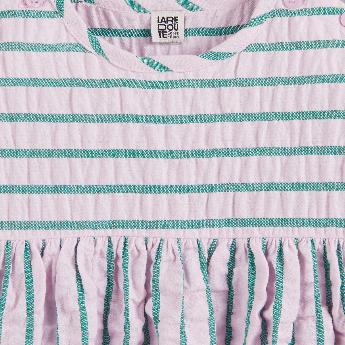 COLEÇÃO LA REDOUTE<br>Vestido listrado com mangas curtas