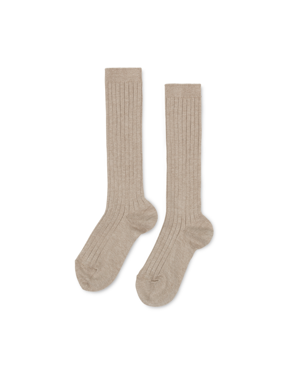 Basic Rib Knee High Socks - Nougat
