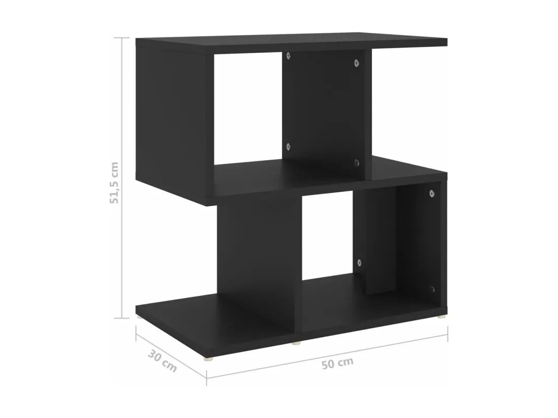 Table de chevet Noir 50x30x51,5 cm Aggloméré