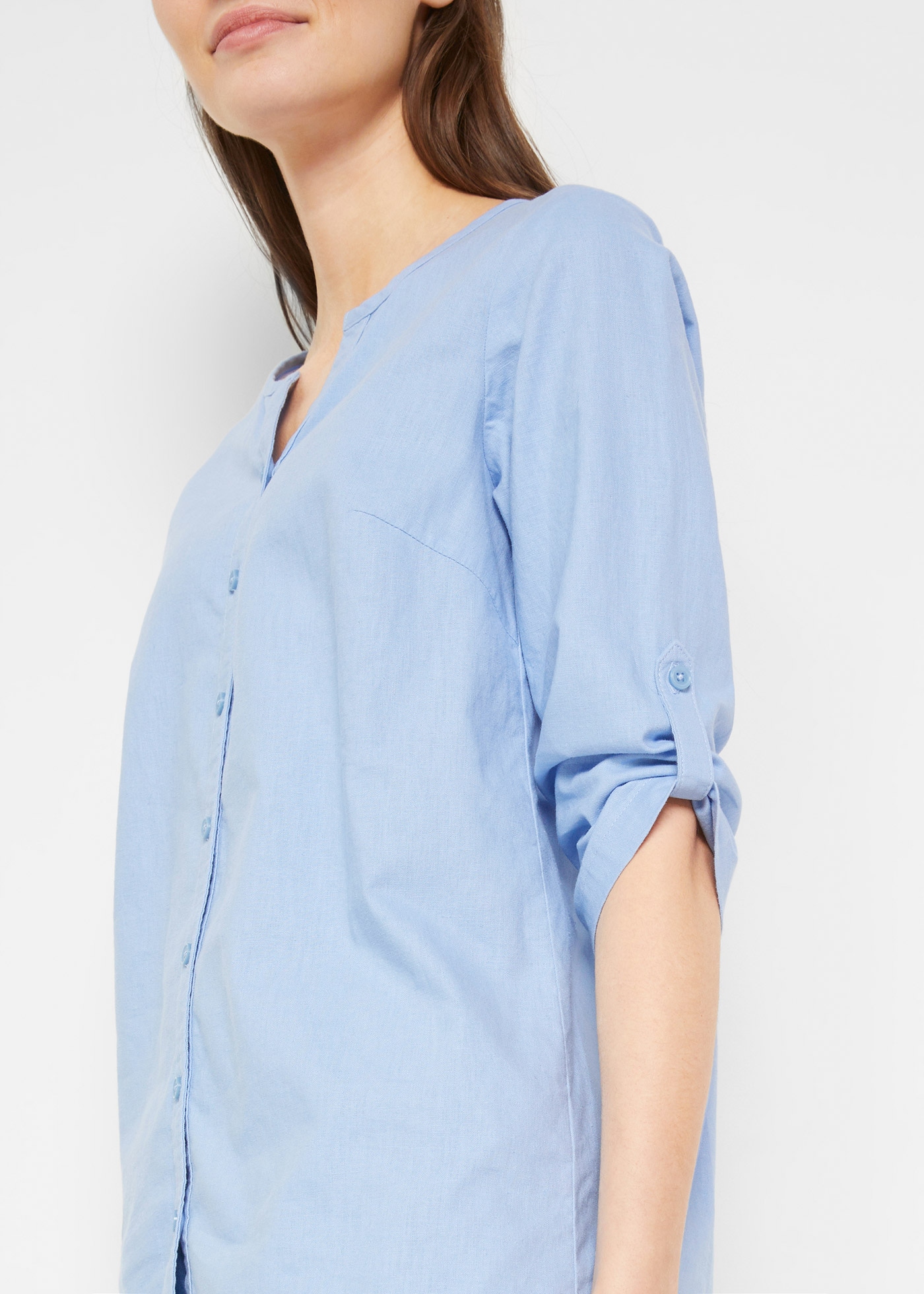 bonprix Langarmbluse »Bluse mit Leinen, 3/4 Arm«, Bluse mit Leinen, 3/4 Arm