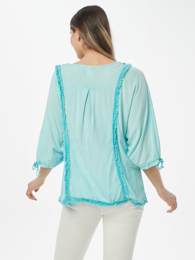 Bluse Oil Dyed mit 3D Dekoration