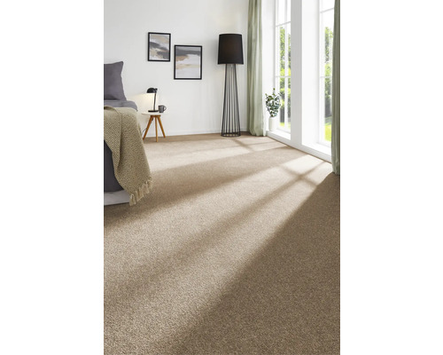 Velours tapijt Ines cappuccino 400 cm breed (per meter verkocht)