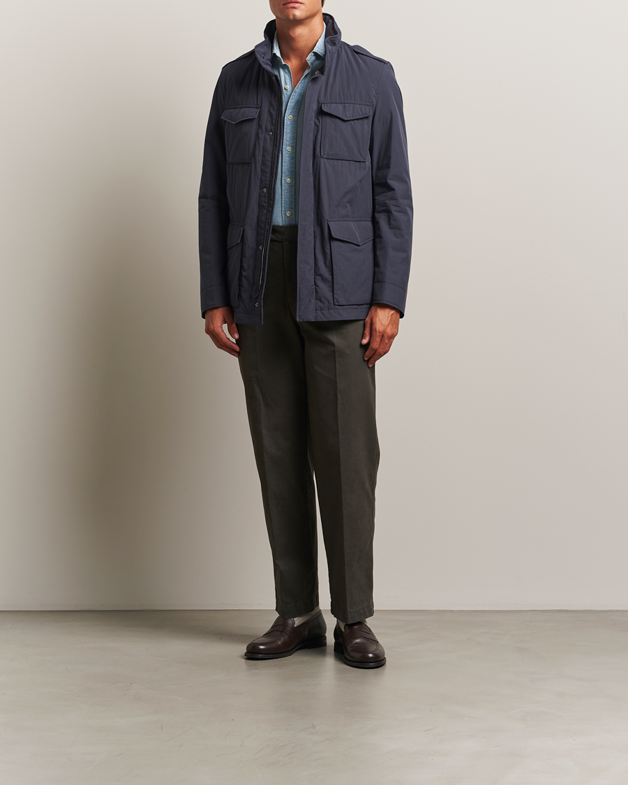 Herno Soft Nylon Field Jacket Navy
