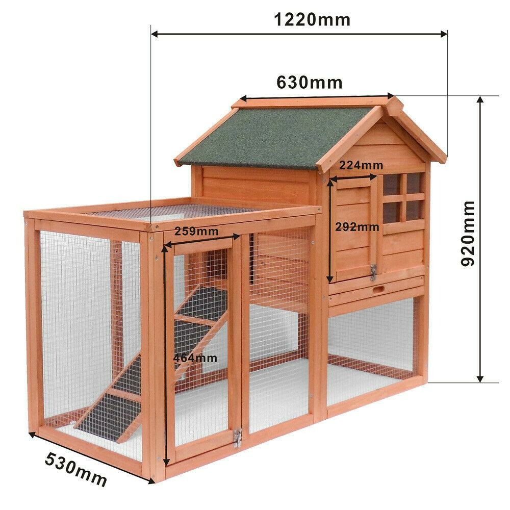Cabane clapier à lapins rongeurs poulailler lapinière ou autres petits animaux en bois 870 x 465 x 1600 mm