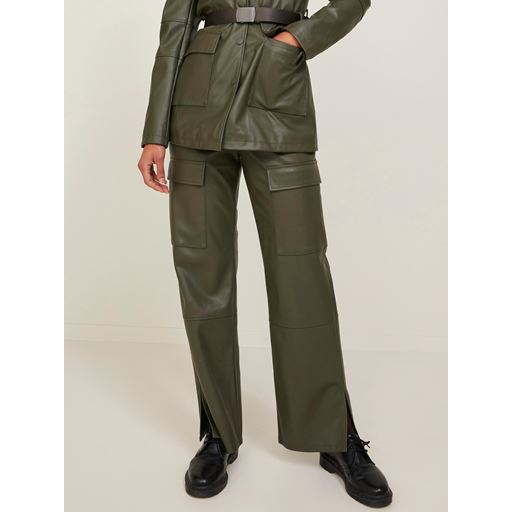 JJXX Kenya Faux Leather Bukser, Beluga, L
