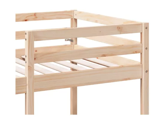 Lit mezzanine avec bureau et chaises 75x190 cm pin massif