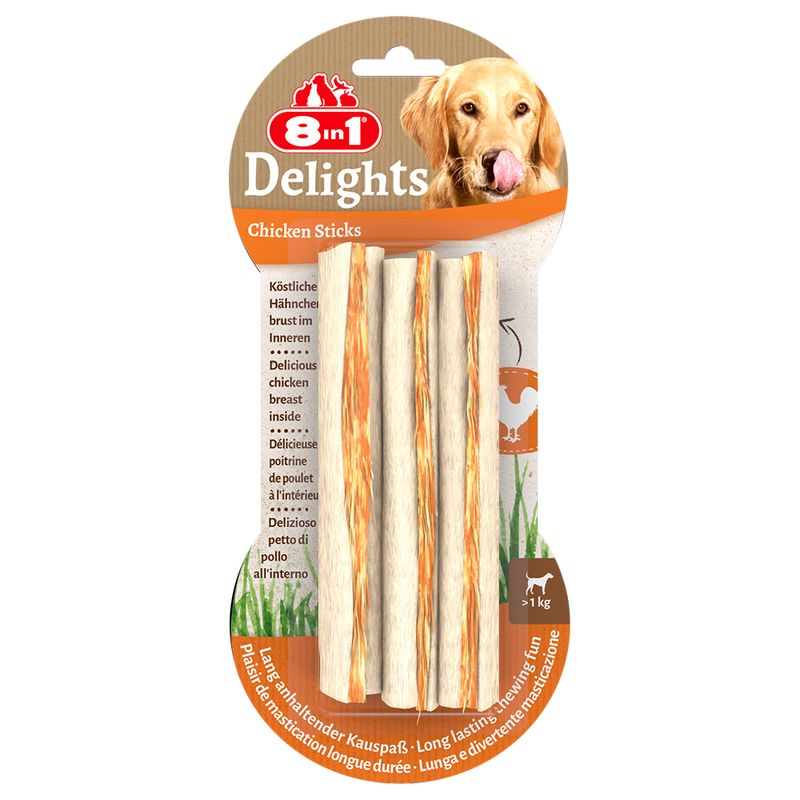 Bâtonnets fourrés 8in1 Delights, poulet à prix discount sur bitiba.fr