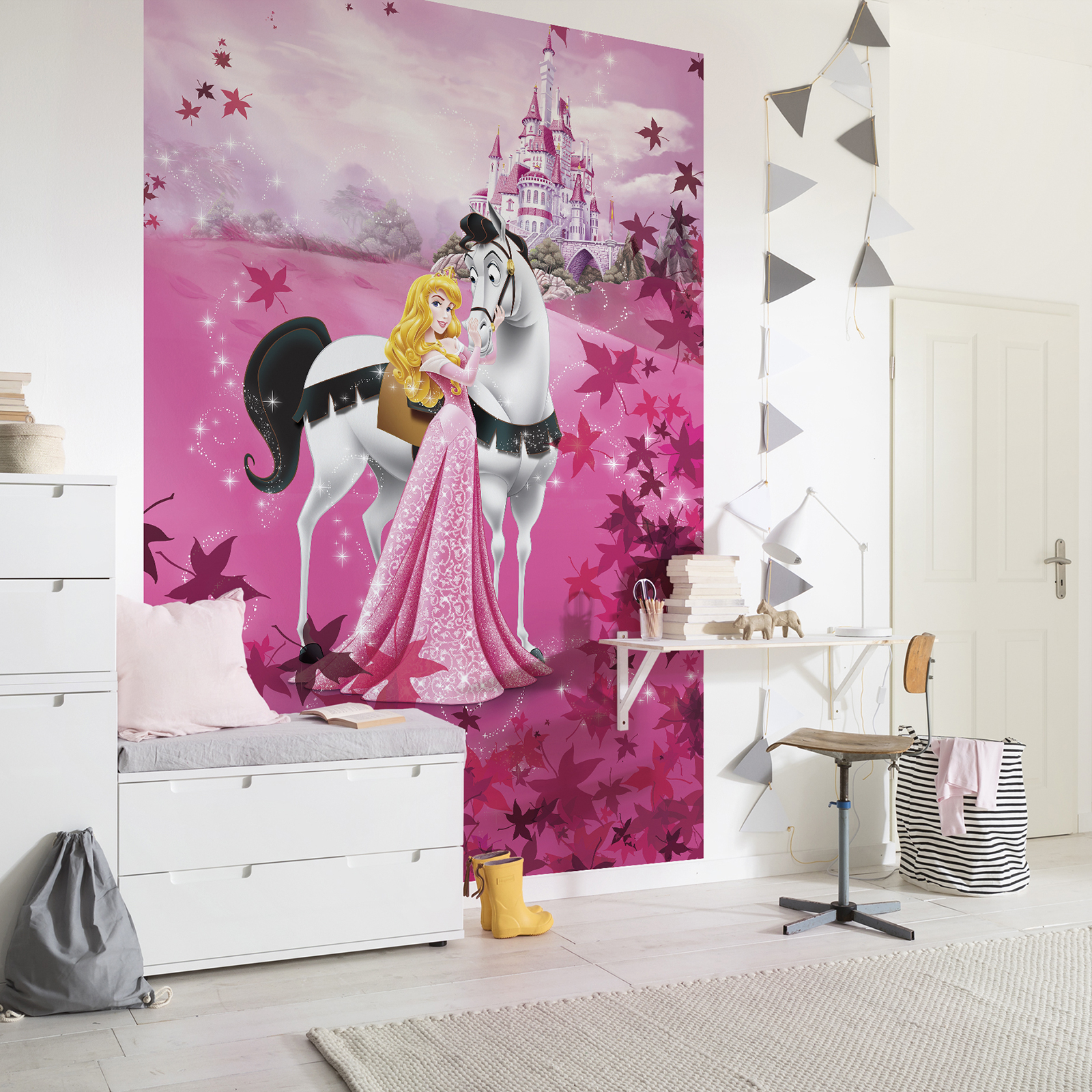 Papier-Fototapete SLEEPING BEAUTY - pink - 184x254 cm