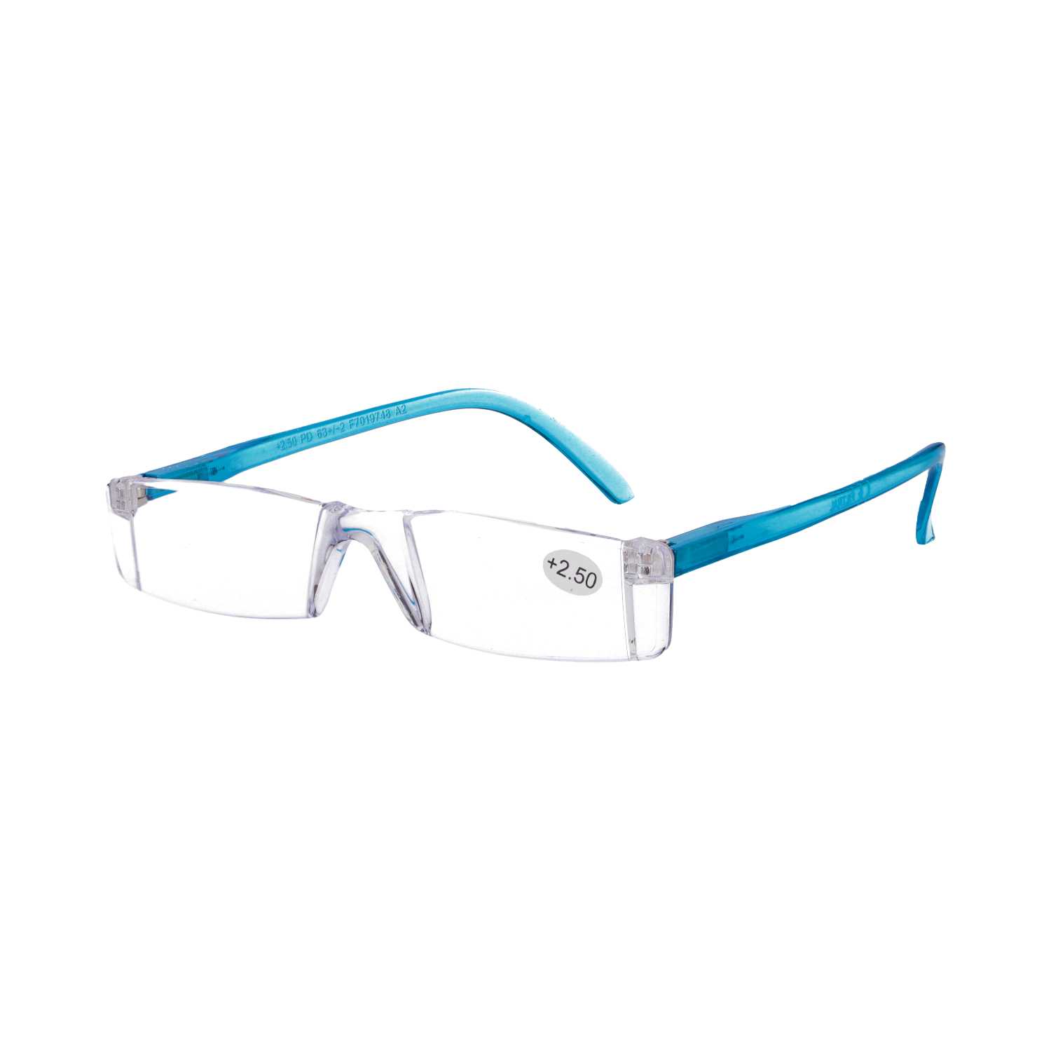 Star Optic Lesehilfe MD7 aus Kunststoff +2,5 Dioptrien klar türkis