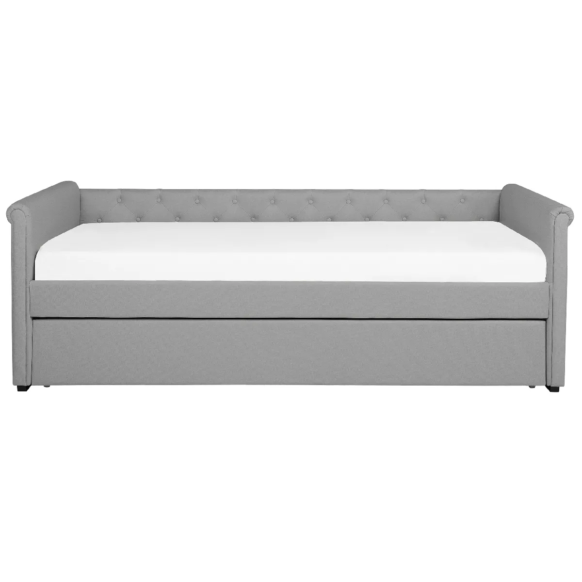 BELIANI Lit avec sommier LIBOURNE - Gris clair