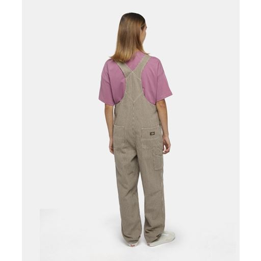 Dickies Denim Classic Hickory Stripe Overalls, Mushroom, XS