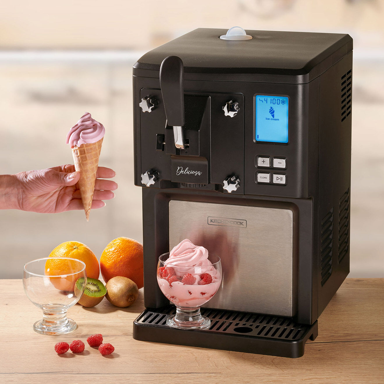 Kitchencook Turbine à glace semi-professionnelle pour glaces à l'italienne multicolore