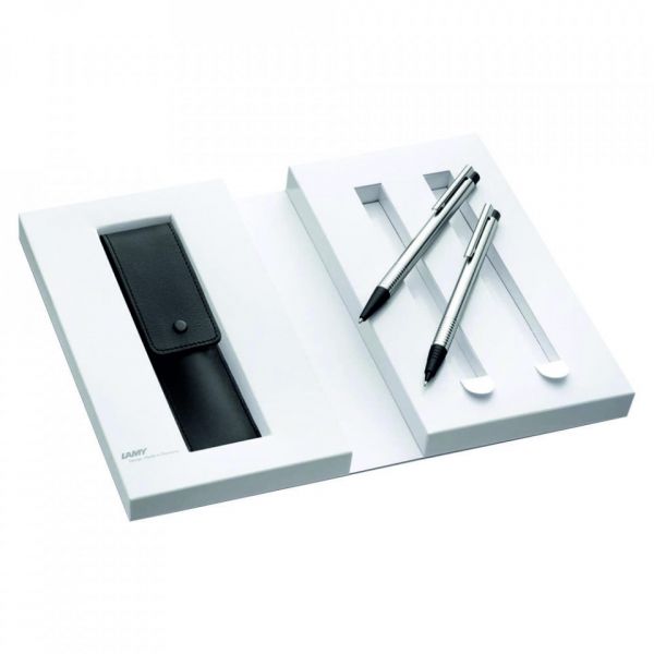 Lamy Conjunto de Escrita Esferográfica & Lapiseira & Bolsa Pele Logo Matt
