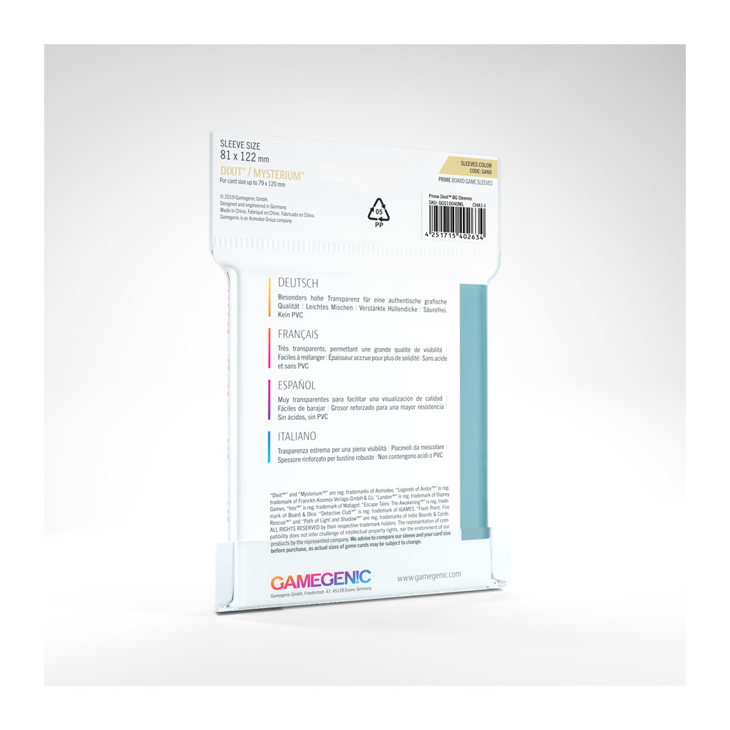 Gamegenic - PRIME - Dixit Sleeves - 81 x 122 mm