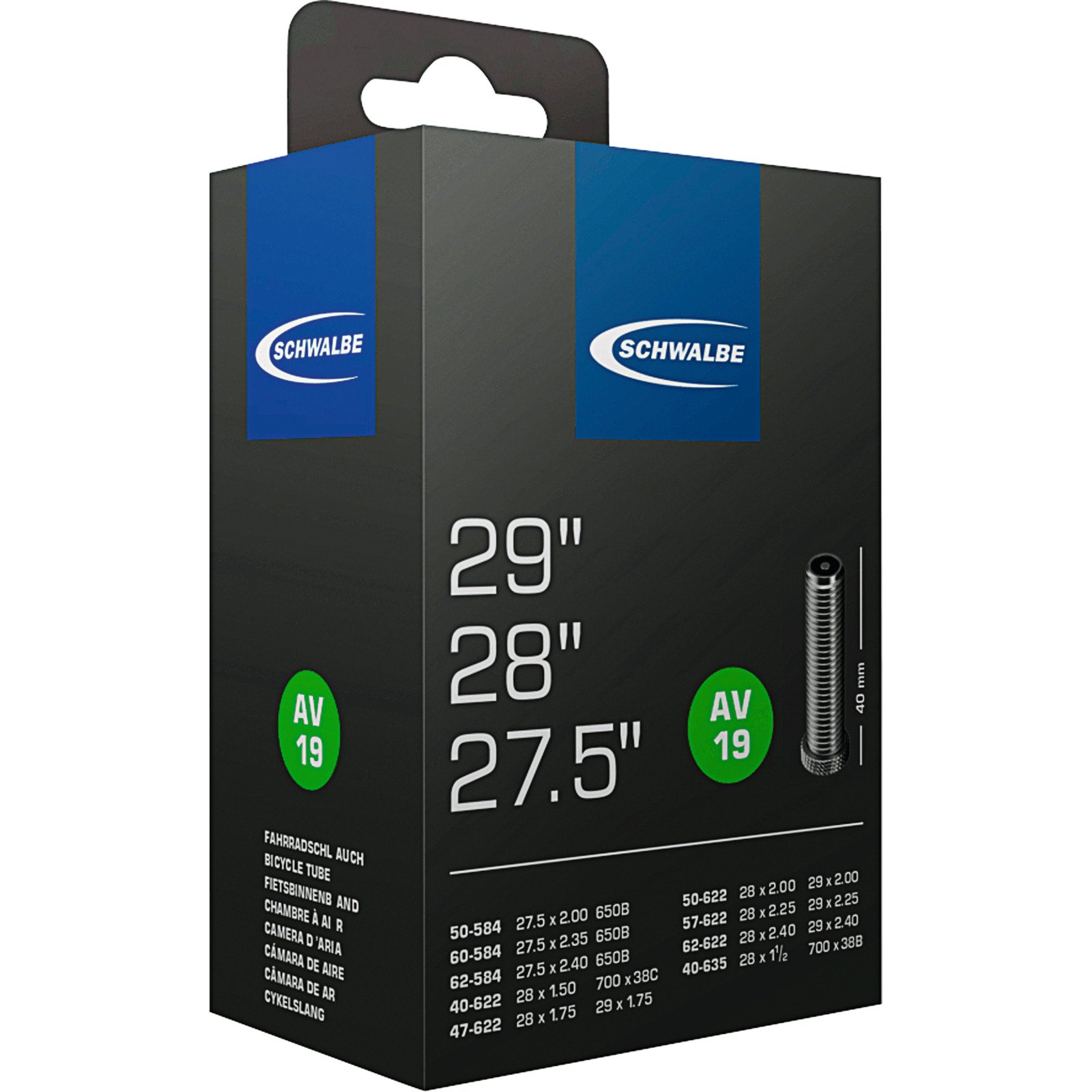 Schwalbe Fahrradschlauch AV19 27.5/28/29x1.50-2.40 40 mm