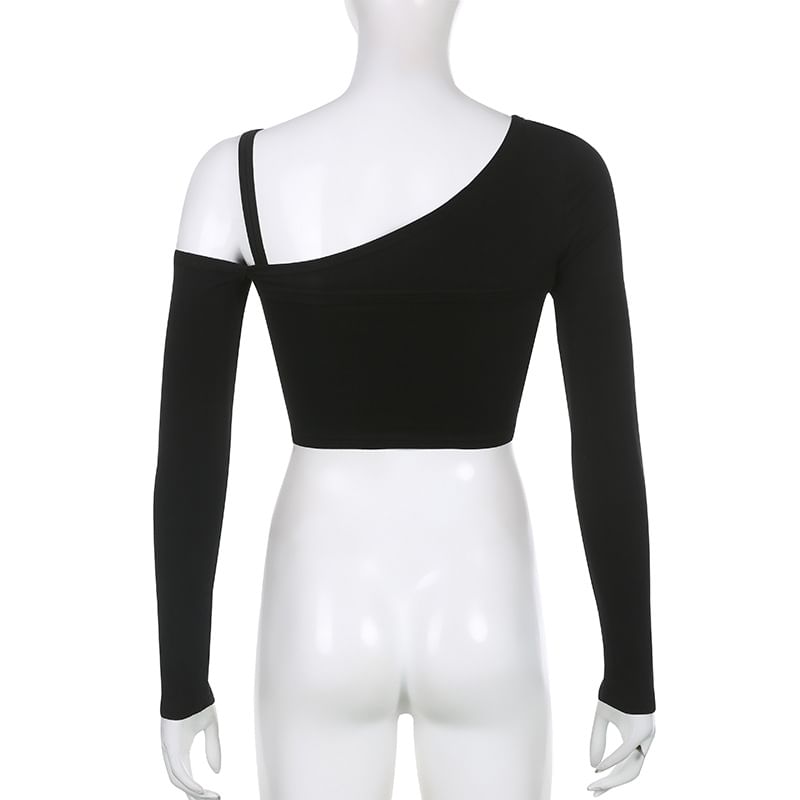 Genrovia - Set: Effen asymmetrische cut-out shrug + camisole top