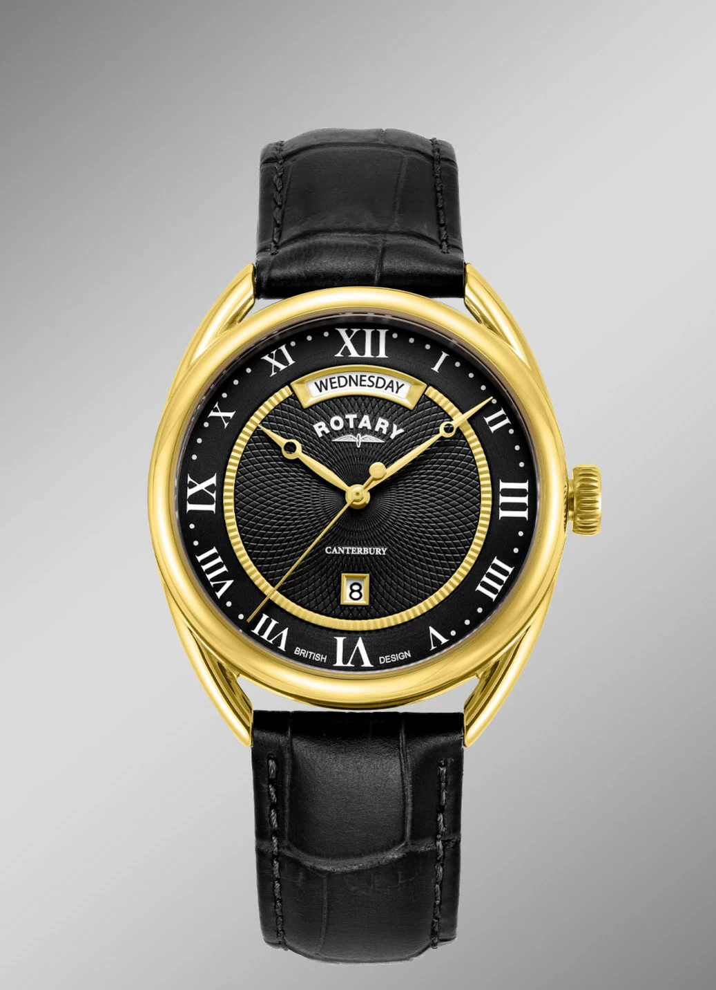 Rotary Quartz-Herrenuhr mit Lederband