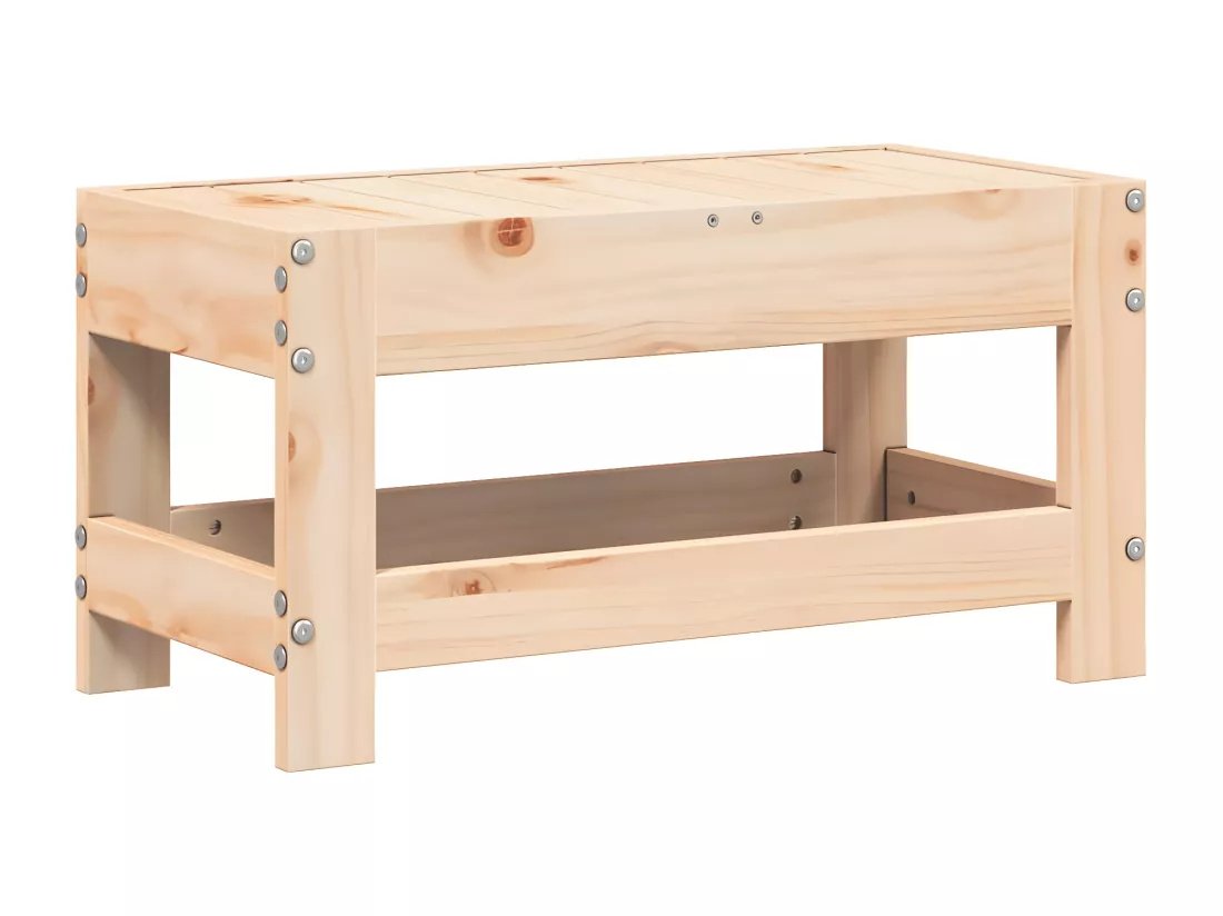 Repose-pied de jardin 62x30x32 cm bois de pin massif