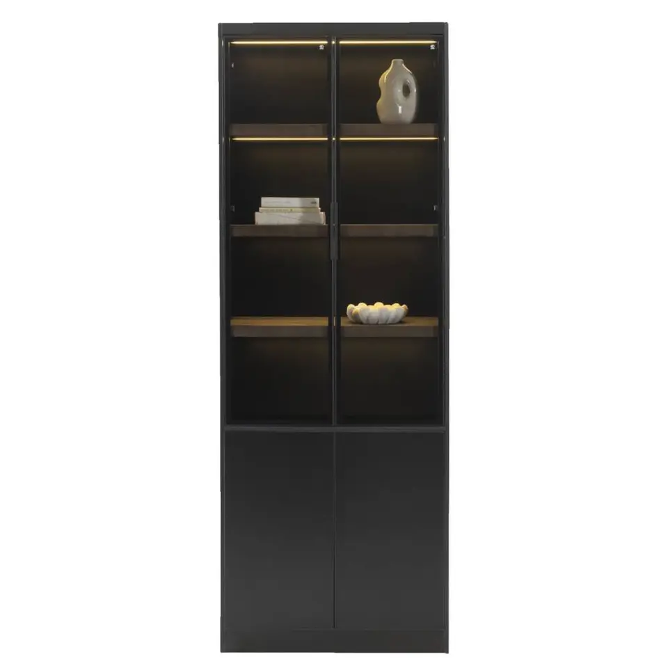 Wandkast Virgil - zwart - 220x80x40 cm