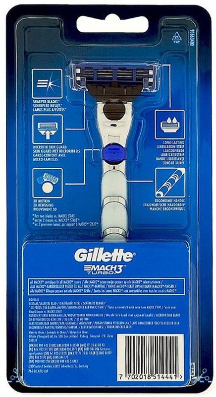 Gillette Mach3 Turbo 3D Scheersysteem Scheermesjes