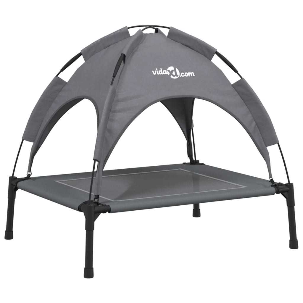 Cama para cães vidaXL com dossel, antracite, tecido Oxford e aço.