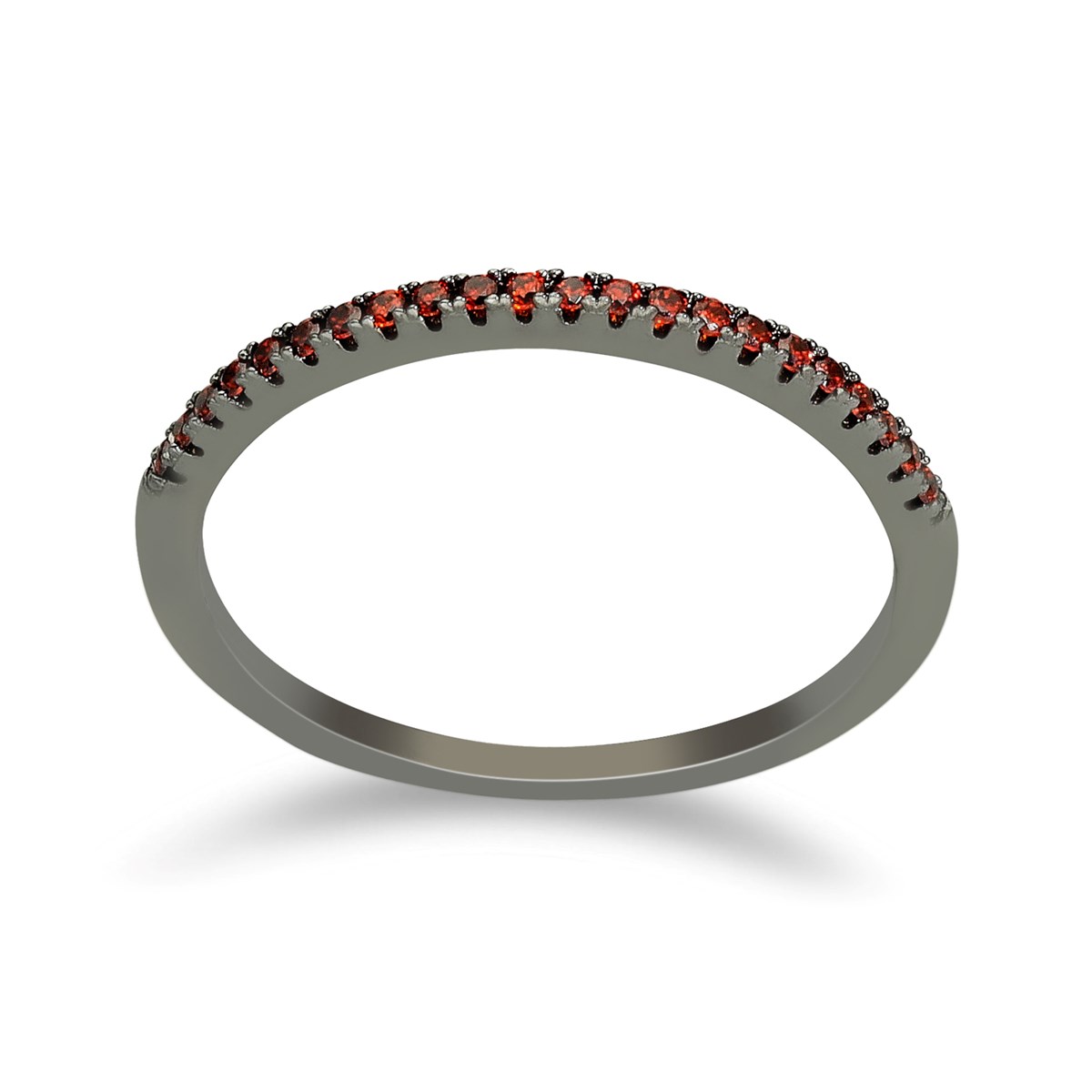 Bague Anneau Scintillant Noir Pierre Orange