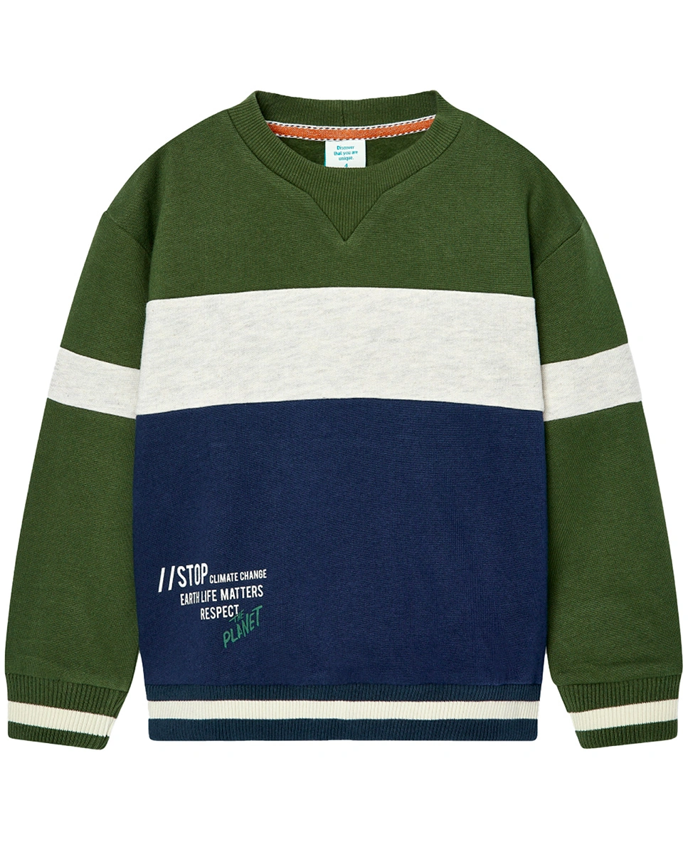 Sweatshirt RESPECT THE PLANET in grün