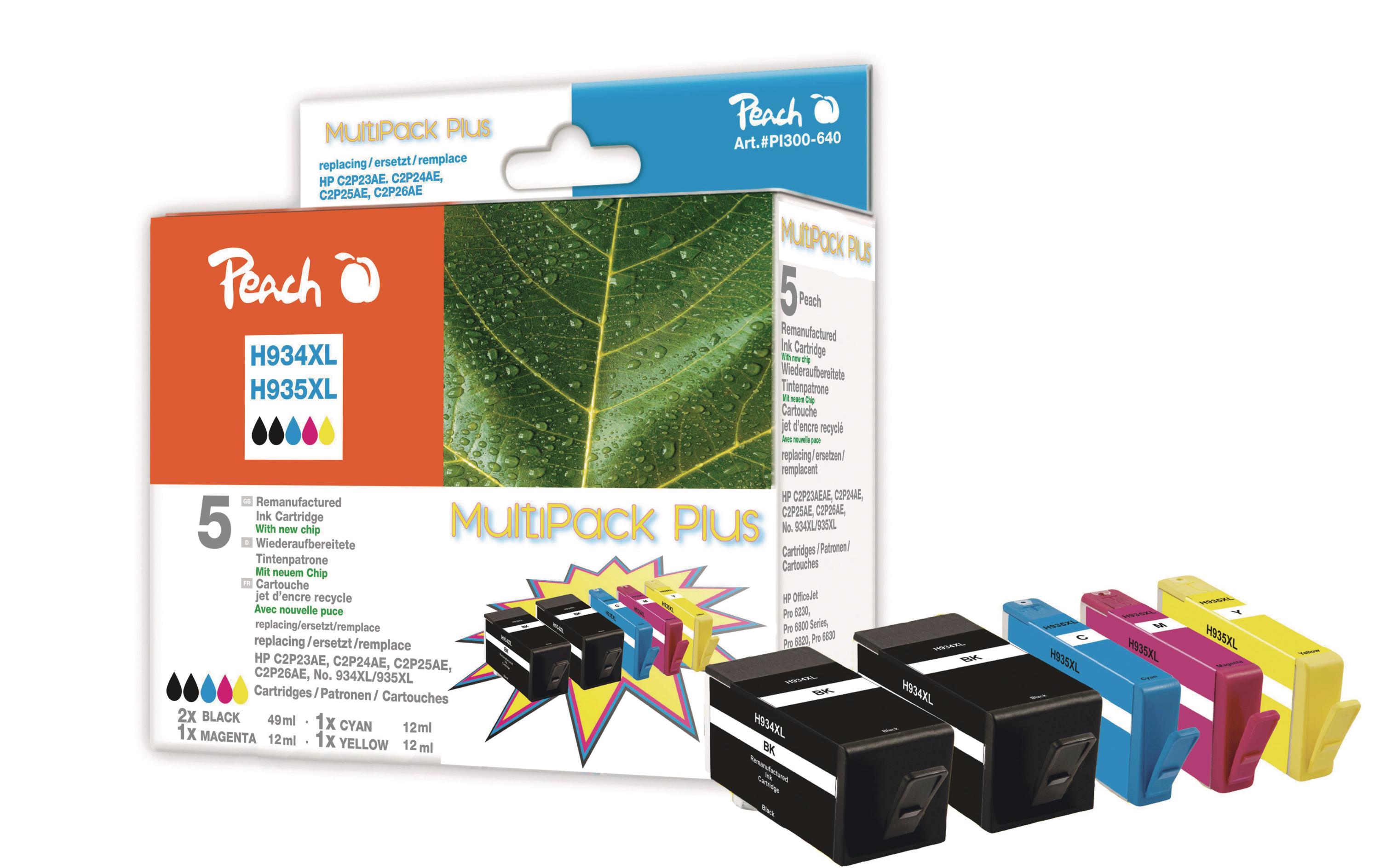 Tintenset HP Nr. 934XL / 935XL C, M, Y, 2x BKDruckertinte, Multipack Schwarz, Cyan, Magenta, Gelb