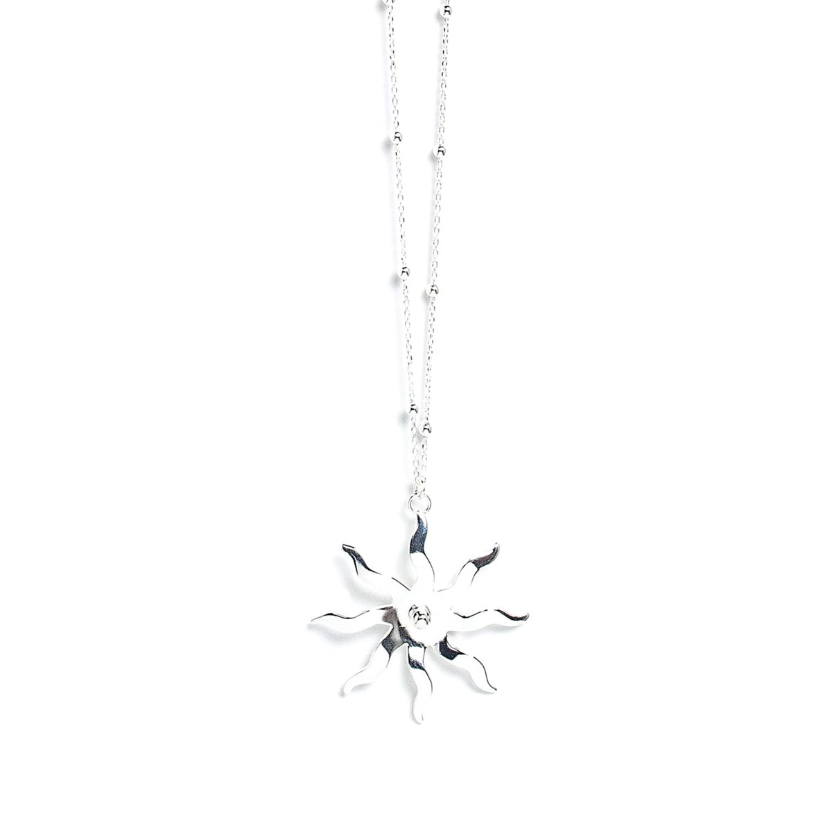 sautoir soleil plaqué argent - ÉOS